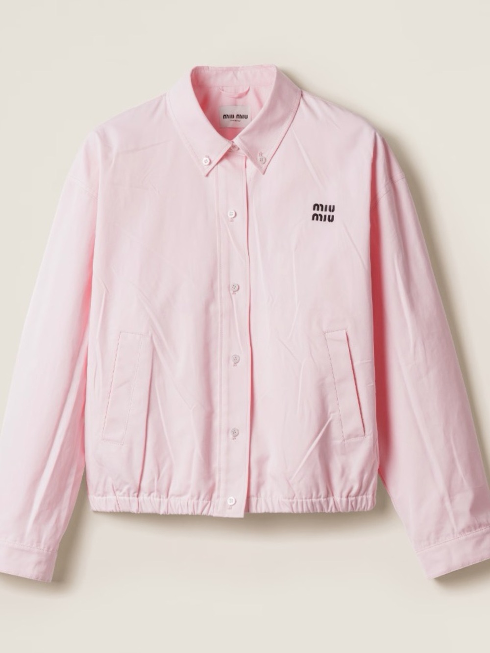 Miu Miu Light Pink Button-Front Bomber Jacket